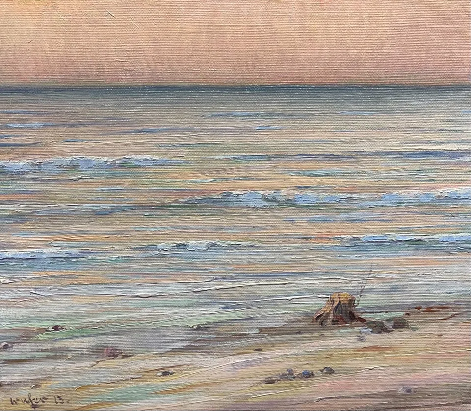 Walter Ufer, One October Evening, oil on canvas on board